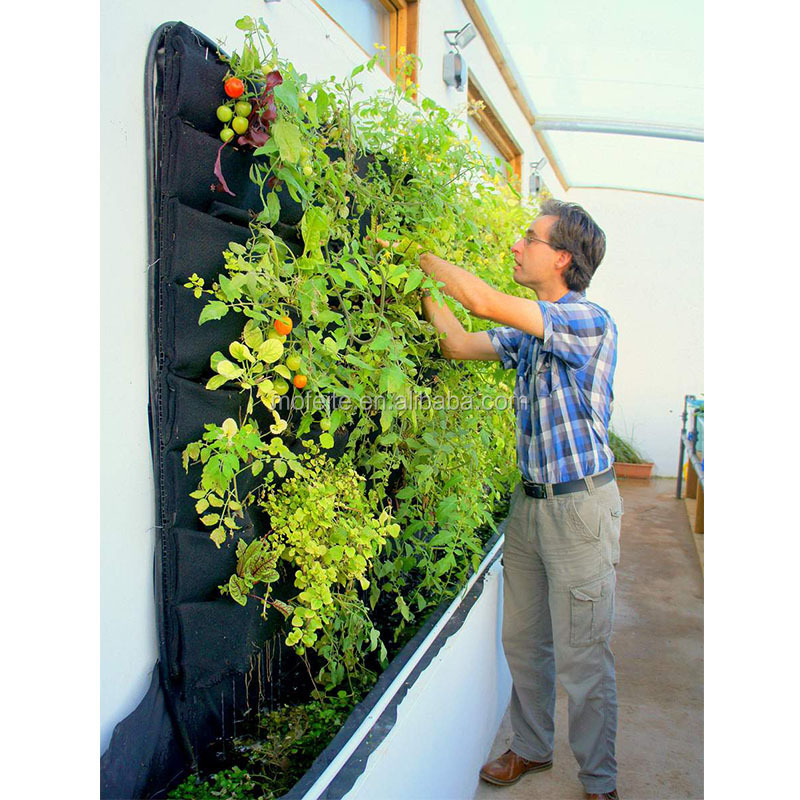 Custom vertical wall felt garden planter for landscape