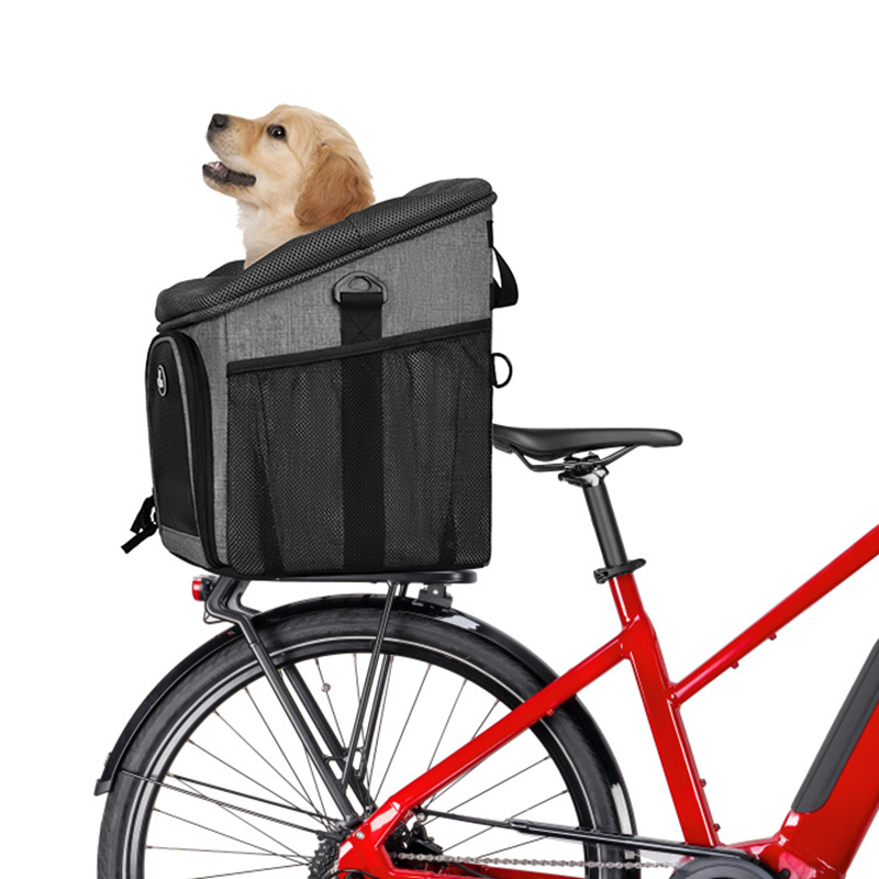 Dog Bike Basket Soft-Sided Sling Travel Carrying Pet Carrier Backpack for Medium Pets Portable Breathable Bicycle Basket Bag