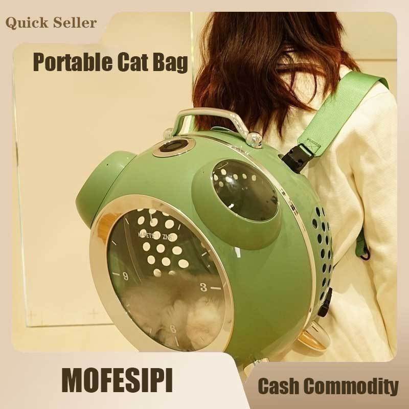 MOFESIPI Clock Shape Carrier for Cat Outdoor Pet Bag Portable Schoolbag Pet Backpack Space Capsule Cat Cage Cat Outdoor