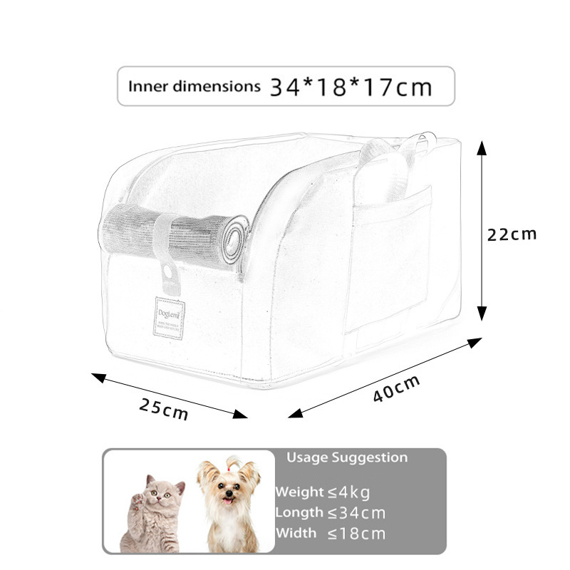 MOFESIPI Dog Central Console Cat Carrier Washable Portable Pet Booster Seat For Puppy  Pets Travel Safety Car Seat Bed