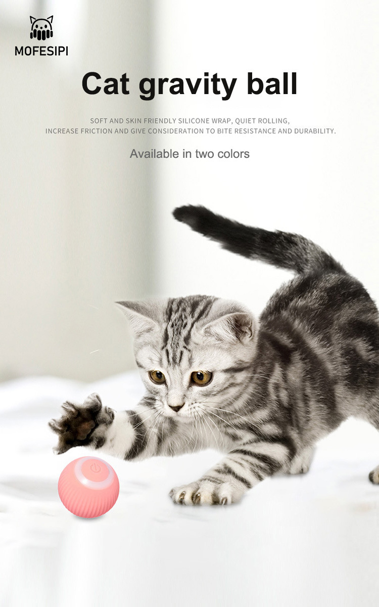 MOFESIPI New Design Smart Electronic Cat Interactive Toy Ball Active Rolling Ball Automatic Rolling Ball Toy for Cat Dog