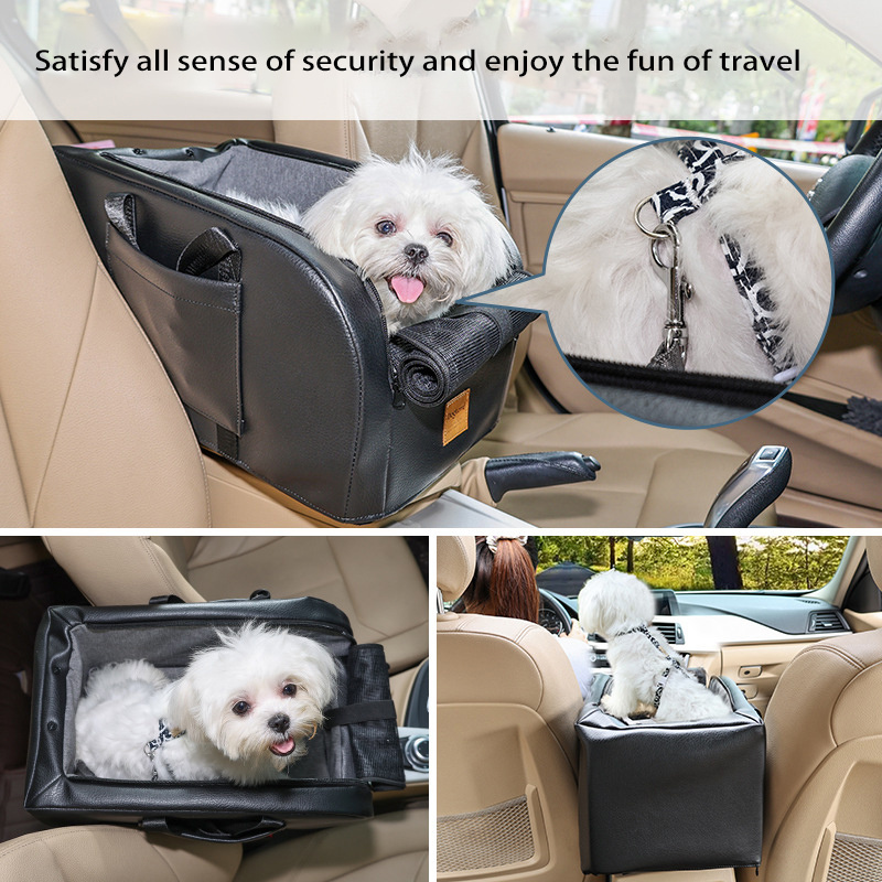 MOFESIPI Dog Central Console Cat Carrier Washable Portable Pet Booster Seat For Puppy  Pets Travel Safety Car Seat Bed