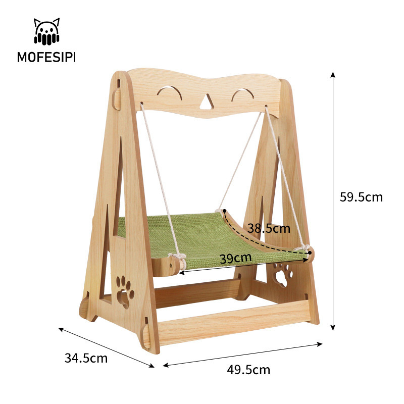 MOFESIPI New Trend Hot Sale Four Seasons Universal Cat Hammock Solid Wood Pet Bed Online Sensation Perch Pet Swing