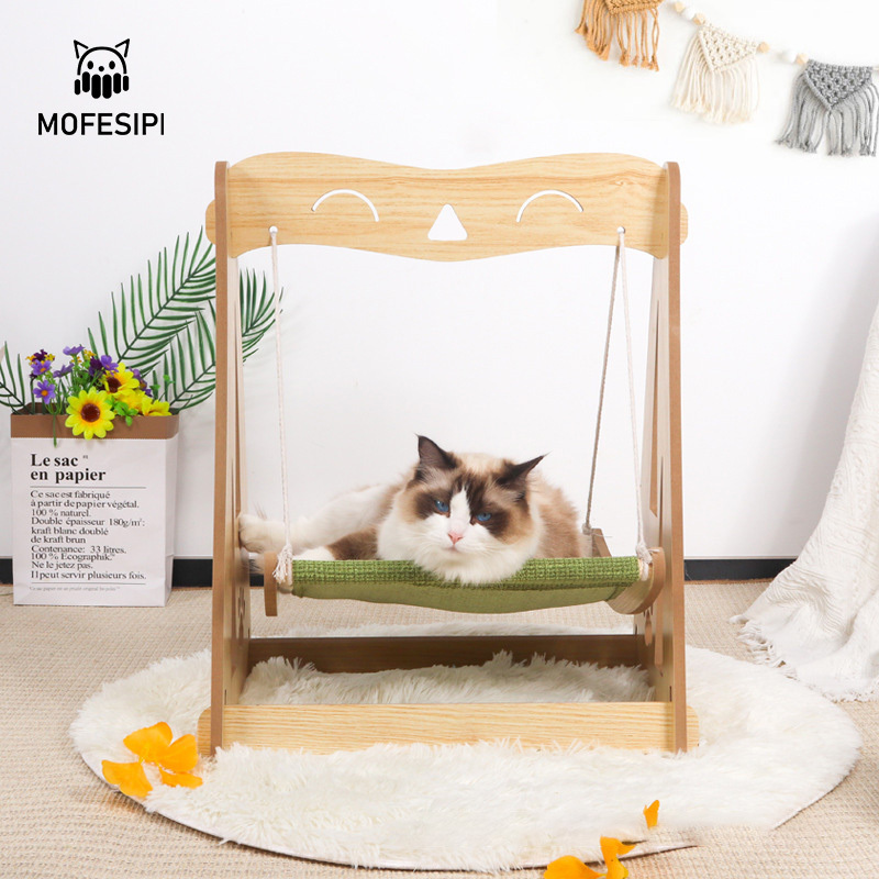 MOFESIPI New Trend Hot Sale Four Seasons Universal Cat Hammock Solid Wood Pet Bed Online Sensation Perch Pet Swing