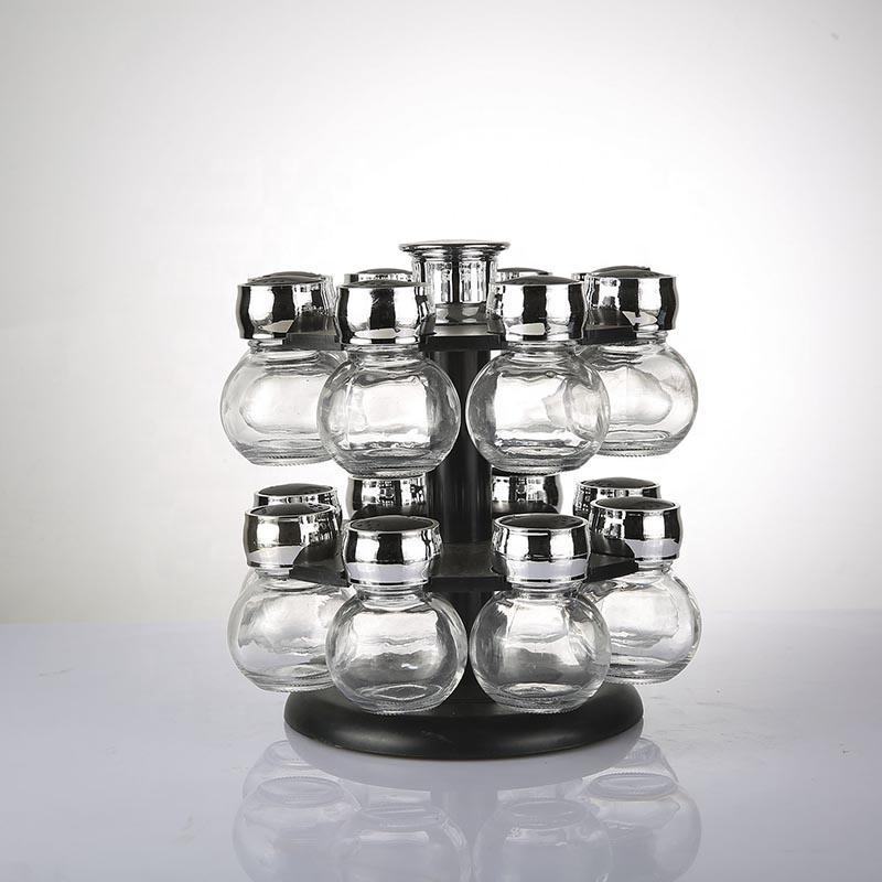 16 with plastic revolving Storage Holder Stand spice and herbs storage containers bottle Rotating spice jar rack set