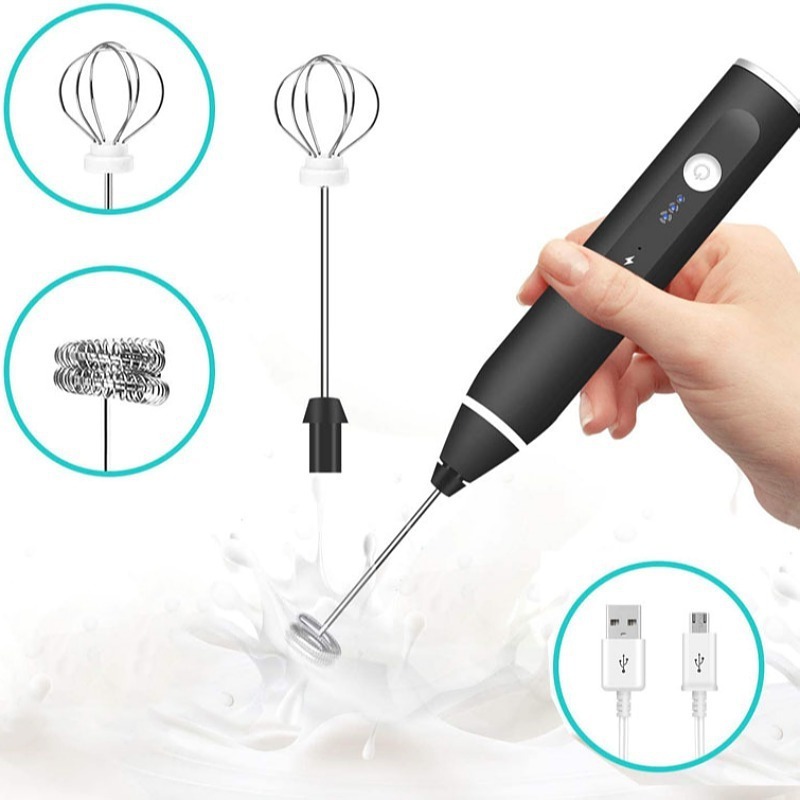 Portable Whisk Egg Beater Automatic Coffee Mixer Handheld Foam Maker Rechargeable USB Electric Milk Frother