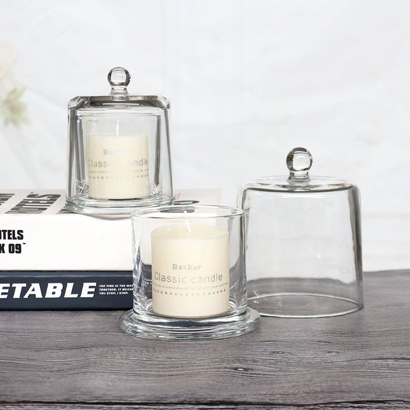 Wholesale Customized Transparent Luxury Glass Candle Cans With Lids, Suitable For Aromatherapy And Candles