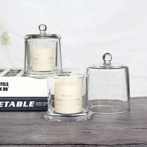 Wholesale Customized Transparent Luxury Glass Candle Cans With Lids, Suitable For Aromatherapy And Candles