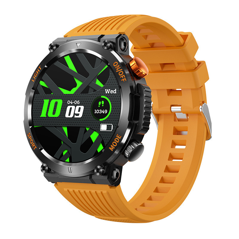 HT17 LED Lights Night Fitness Watch Tracker Blood Pressure IP67 Waterproof 1.46inch Screen Outdoor Sports Smartwatch Men