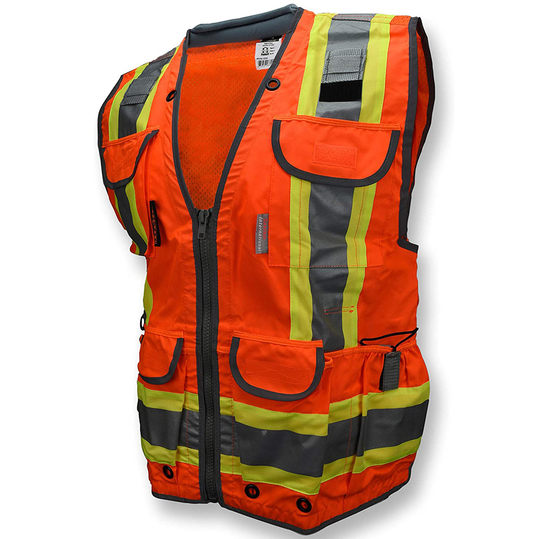 OEM Design Green Color Security High Visibility Reflective Vest Front Zipper Cheap Price Safety Vests Hi Viz Tactical Vest