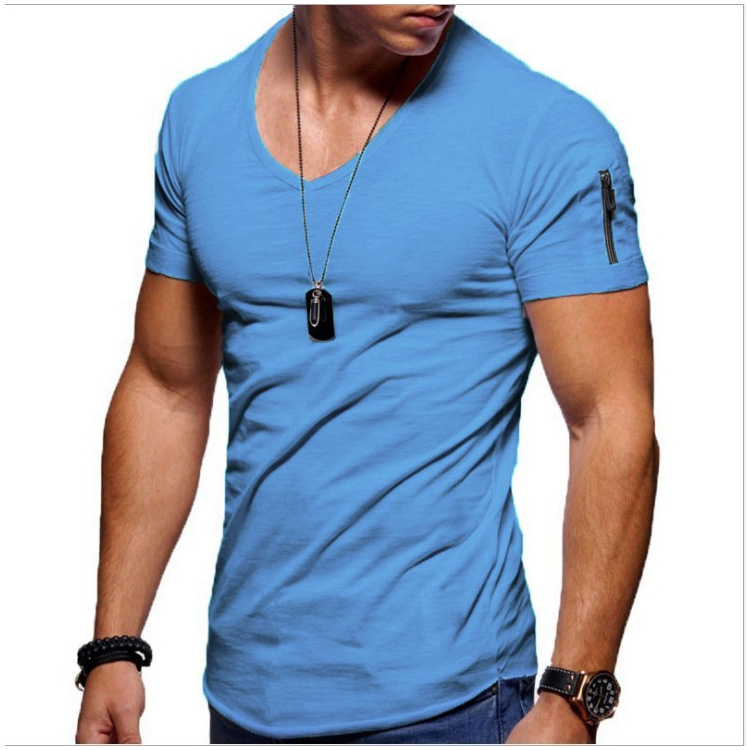 Clothing manufacturers produce 100% Cotton / Bamboo Fiber Men's Crew T-Shirts quick dry and breathable with custom size and logo