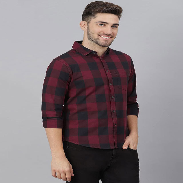 men 100% cotton check shirt for full sleeve customize color design are available