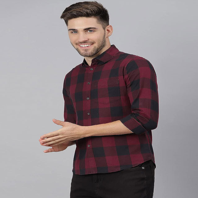 men 100% cotton check shirt for full sleeve customize color design are available