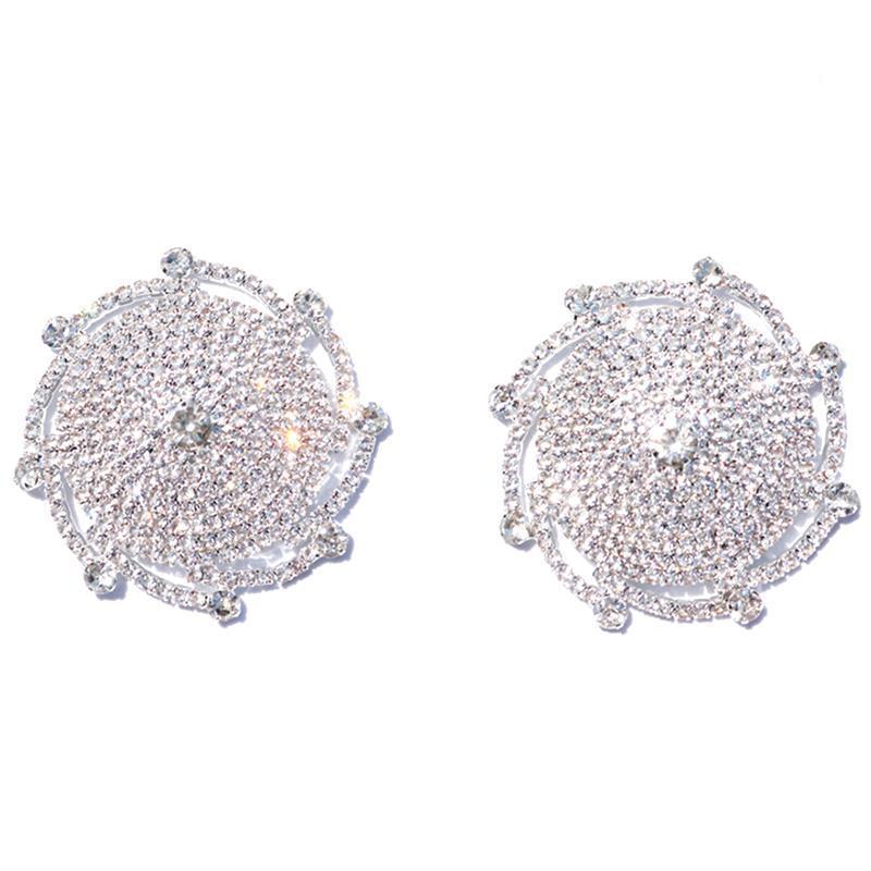 MOGlovers custom rhinestone nipple covers Plated metal reusable adhesive crystal sexy breast pasties Geometric Boob Cover