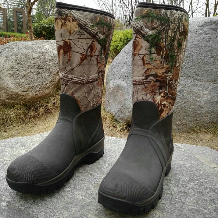 made in china high quality waterproof camouflage men rubber hunting rain boot