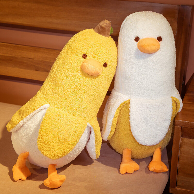 Creative Banana Duck Plush Toy Cute Plushie Hugging Plush Sleeping Bed Pillow Duck Stuffed Animal for Girls and Boys