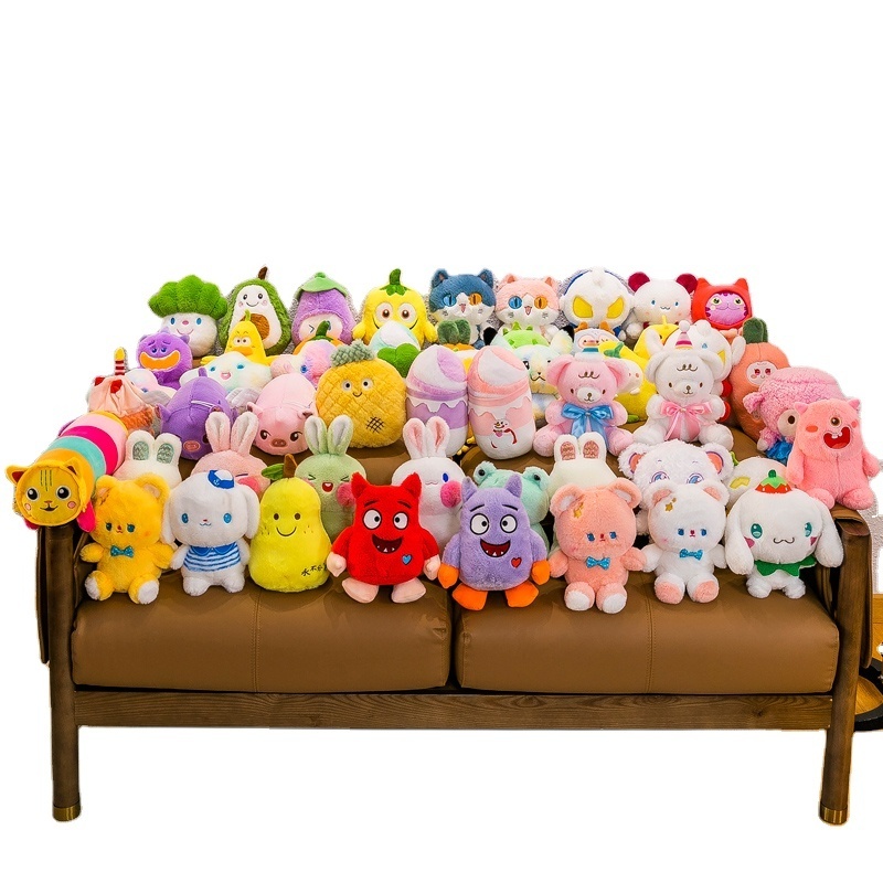 Hundreds Wholesale 8'' Anime Promotional China Factory Plush Stuffed Cute Crane Claw Machine Cartoon Toy Animal Bear for Kid