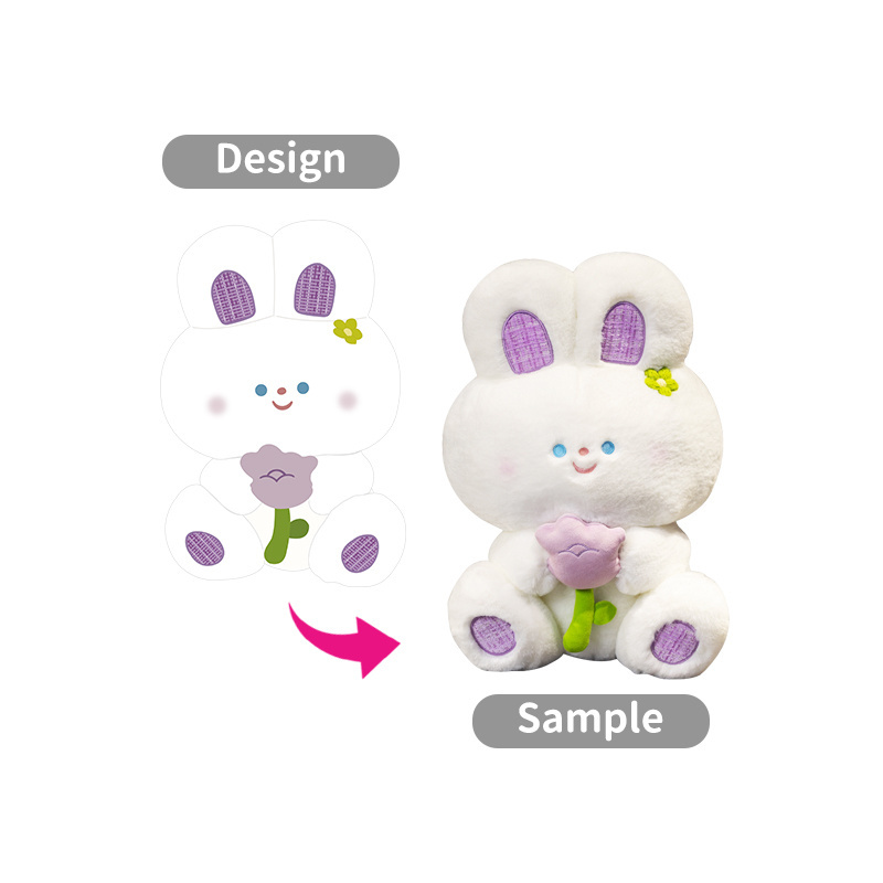 Ultrasoft Stuffed Animal Plushie Custom Rabbit Plush Animal Soft Toy Made Your Own Desgin Toys Customized Cute Animal Mascot