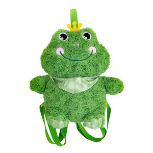 New Arrival Large-Capacity Plush Frog Backpack Shoulder Bag for Kids Adult Stuffed Frog School Animal Bag