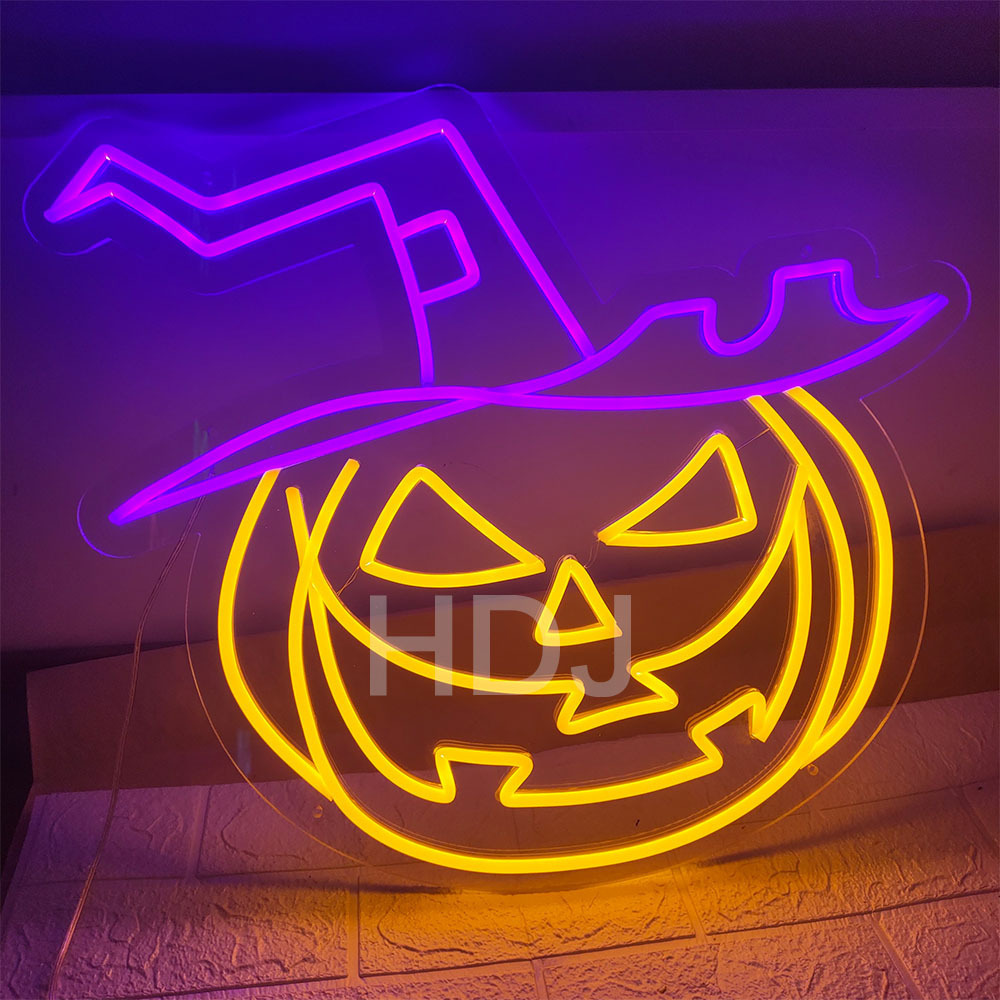 Wholesale/Custom Halloween Neon Sign Neon Lights Acrylic Decorative Light Advertising Outdoor Led Lights Pumpkin Neon Sign