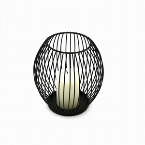 Wholesale Black Metal Lantern Candlestick Wrought Iron Chinese Lantern Candle Holder Wedding Party Metal Candle Holder