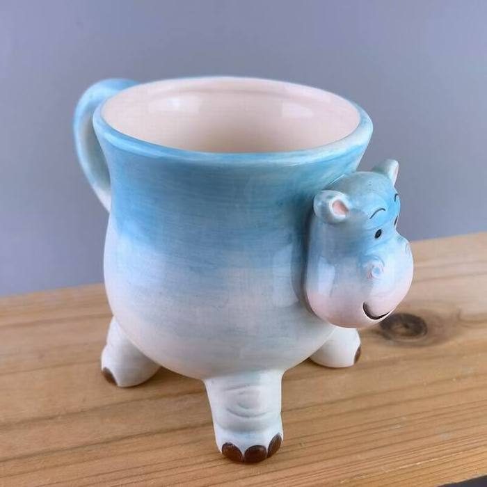 Customized 3D Animal Shape Ceramic Coffee Mug 3D Embossment Dog Water Cup Cartoon Animal Ceramic Mug Elephant Shape Coffee Mug