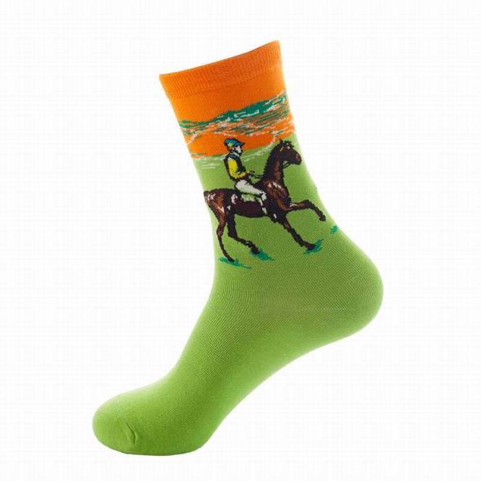 Wholesale Oil Painting Printed Socks Full Printing Mid-tube Socks Fashion Ins Socks