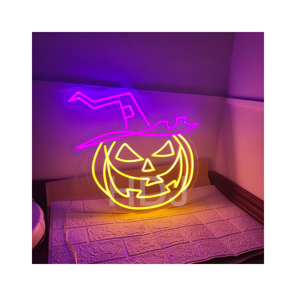 Wholesale/Custom Halloween Neon Sign Neon Lights Acrylic Decorative Light Advertising Outdoor Led Lights Pumpkin Neon Sign