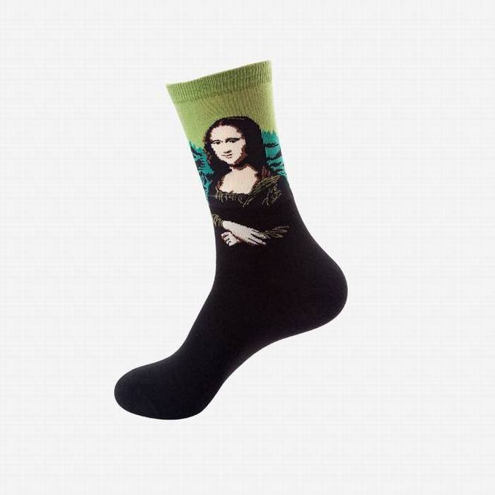 Wholesale Oil Painting Printed Socks Full Printing Mid-tube Socks Fashion Ins Socks