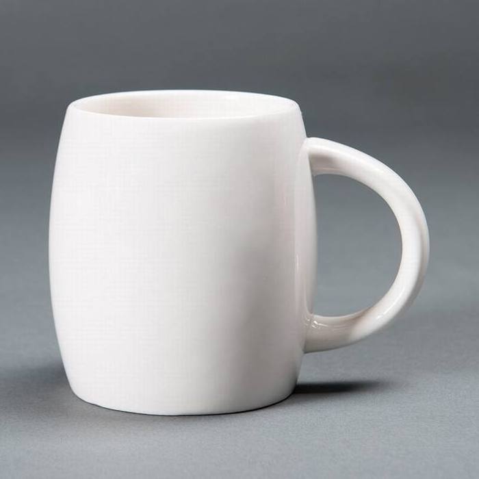 Wholesale/Customized Logo 450ml/15oz Red Ceramic Milk Mug White Ceramic Pot Belly Mug Ceramic Breakfast Mug Ceramic Cup