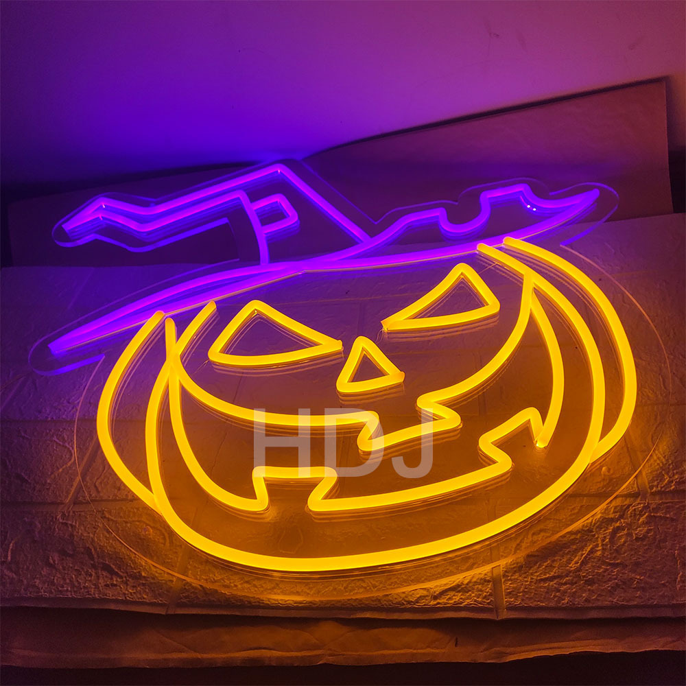 Wholesale/Custom Halloween Neon Sign Neon Lights Acrylic Decorative Light Advertising Outdoor Led Lights Pumpkin Neon Sign