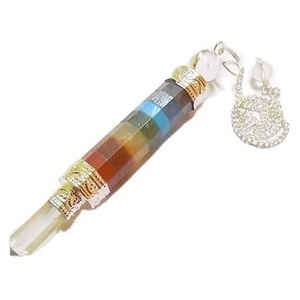 Seven Chakra Bonded 3 Piece Crystal Pendulum Online Buy From Moin Agate Natural Stone Healing Crystal Pendulum For Sale