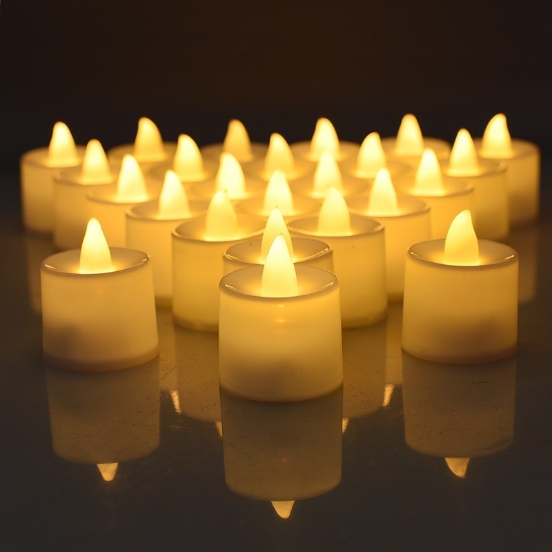 3d Real Flame LED Tea Lights Candles Battery Operated Realistic Flickering Flameless Long Lasting Wedding Decoration