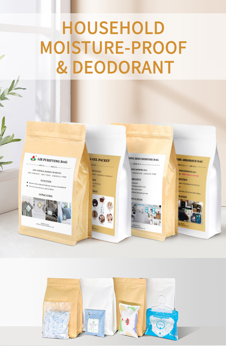 New dehumidifier four-piece set White Color Silica Gel Desiccant Moisture Absorber Bag Dehumidifier Bag Bamboo Charcoal  Bag