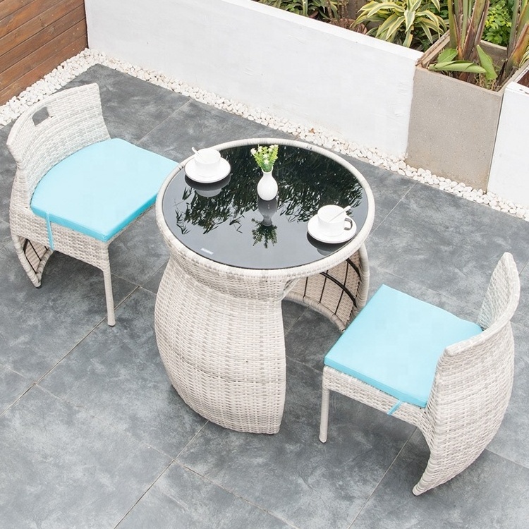 Simple Fashion Outdoor Furniture Rattan Wicker Chair Woven Set With Good Quality Cushion