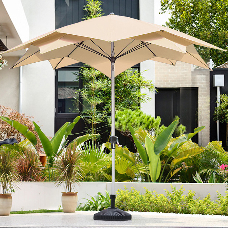 Modern sun shade parasol professional outdoor aluminum alloy pole cafe beach patio garden beach umbrella