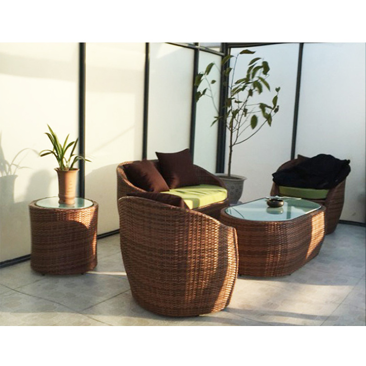 Modern outdoor sofa set outdoor garden rattan corner cover waterproof cushion garden dining furniture sectional rattan sofa