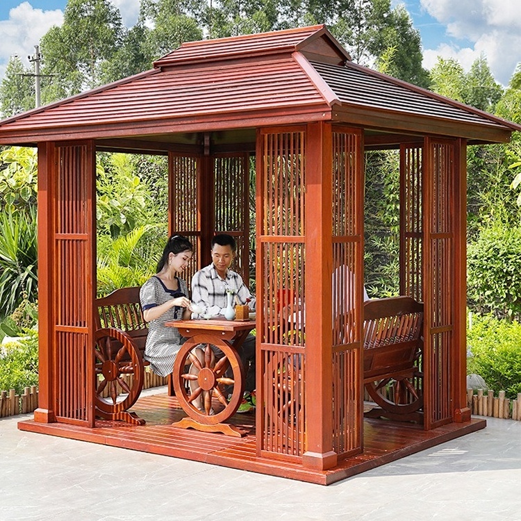 Chinese house patio outdoor pavilion garden wooden gazebo  replacement canopy