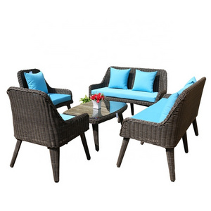 Best quality gray rattan weaving table chair sofa outdoor furniture wicker garden set