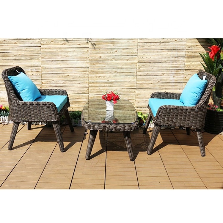 Best quality gray rattan weaving table chair sofa outdoor furniture wicker garden set