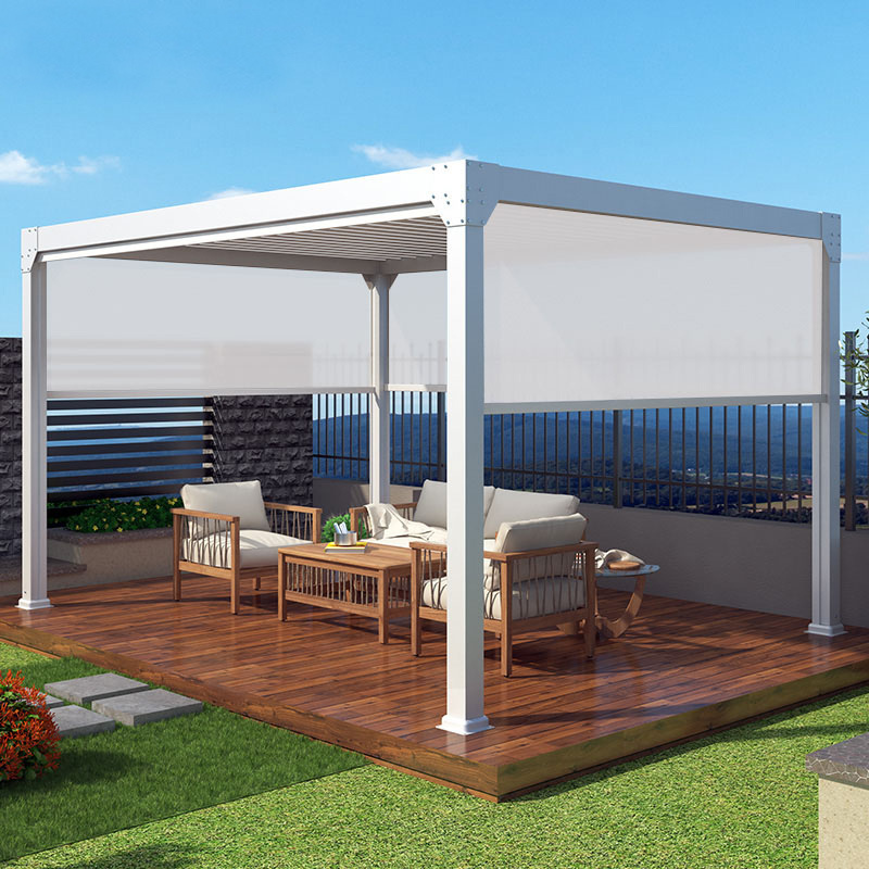 Modern 3*4m garden furniture waterproof white color pergola gazebo outdoor aluminum gazebo for table car