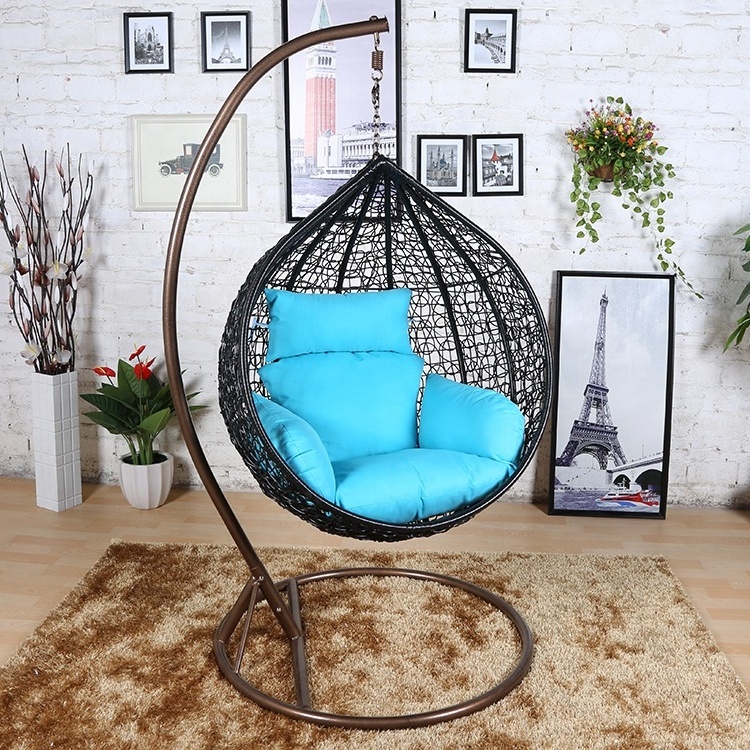 Outdoor furniture garden metal indoor hanging egg single rattan / wicker chairs patio swings