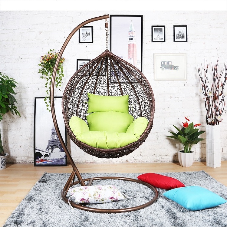 Outdoor furniture garden metal indoor hanging egg single rattan / wicker chairs patio swings