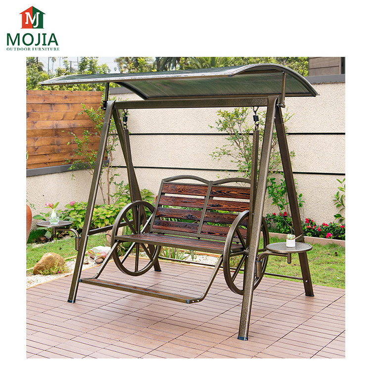 Backyard furniture 2 seater garden swing seat swing for outdoor cafe patio terrace gazebo aluminum