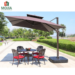 Outdoor garden tank base parasol hanging patio sun canvas parasol aluminum umbrella with your logo prints