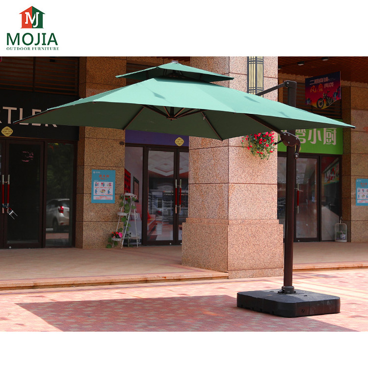 Outdoor garden tank base parasol hanging patio sun canvas parasol aluminum umbrella with your logo prints