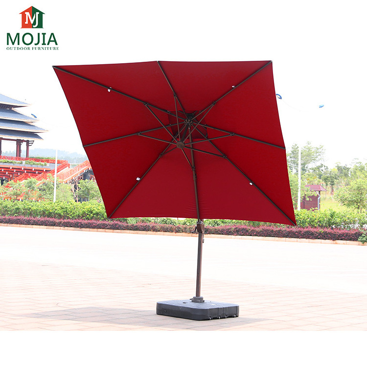 Outdoor garden tank base parasol hanging patio sun canvas parasol aluminum umbrella with your logo prints