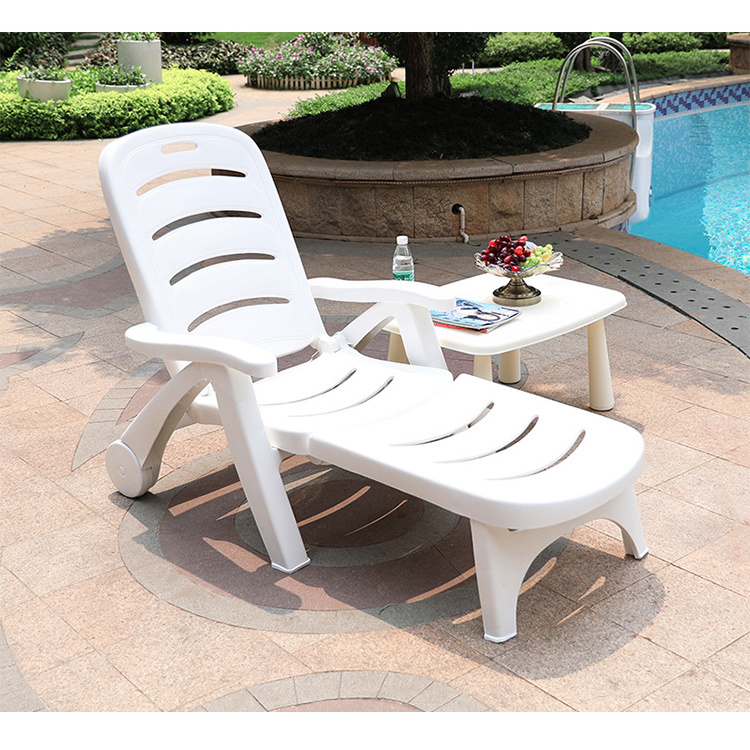 outdoor swimming pool Beach chair Plastic folding chairs indoor adjustable white chaise sun loungers