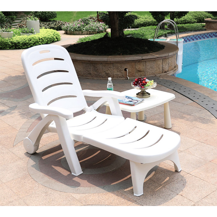 outdoor swimming pool Beach chair Plastic folding chairs indoor adjustable white chaise sun loungers