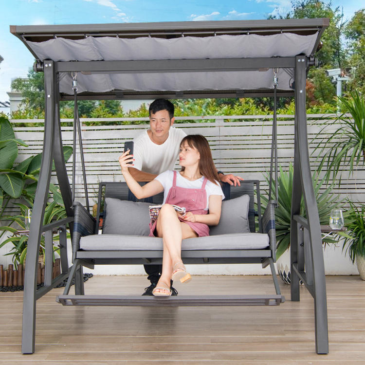 modern patio swings outdoor furniture 2 seater outdoor patio swing with cushions